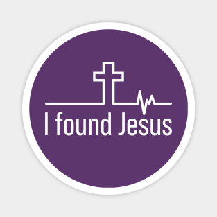 I Found Jesus Cross Heartbeat Magnet